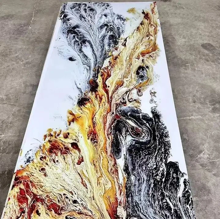 High Glossy 3D Interior PVC Marble Alternative Wall Panel